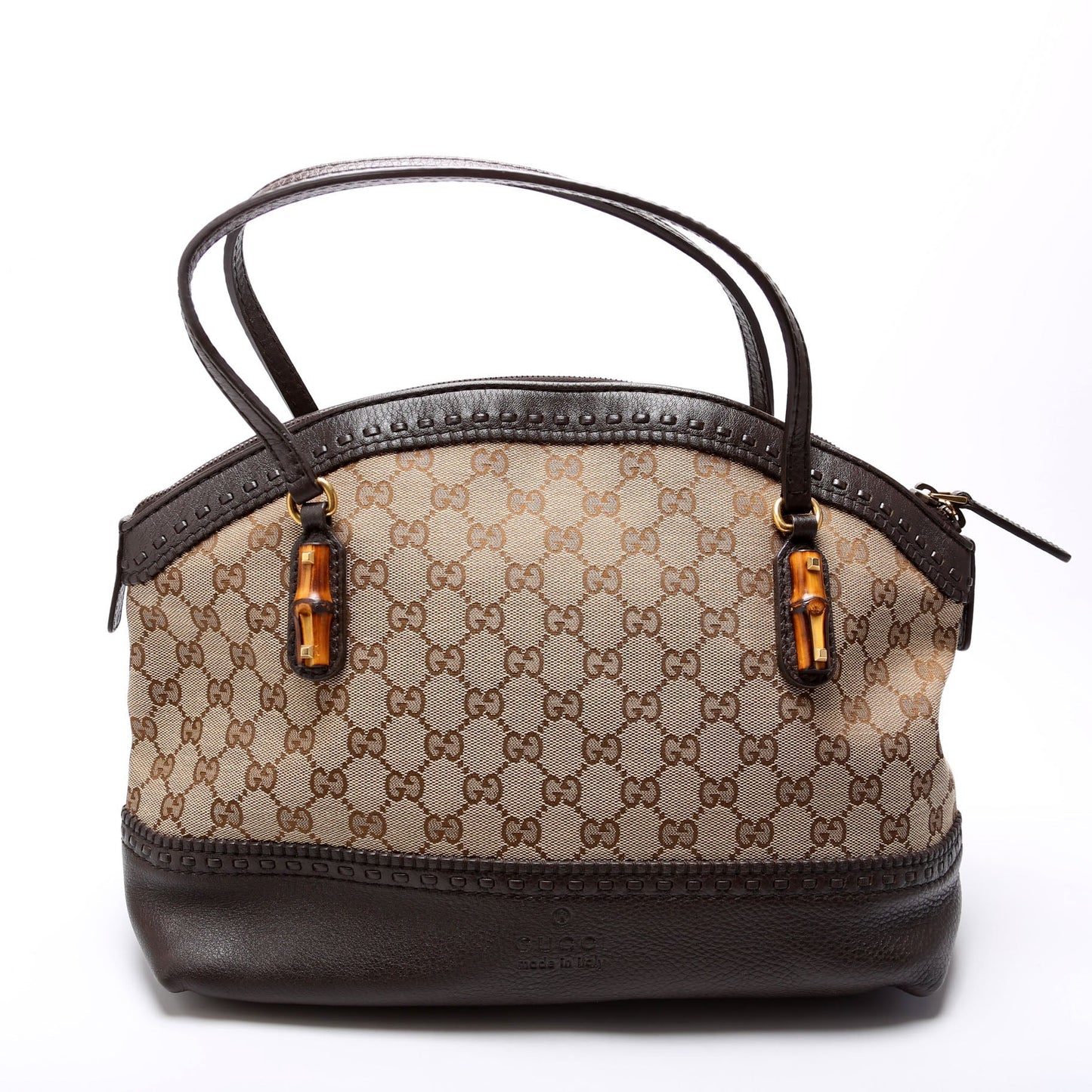 Gucci 339002 GG Bamboo Canvas Shoulder Bag