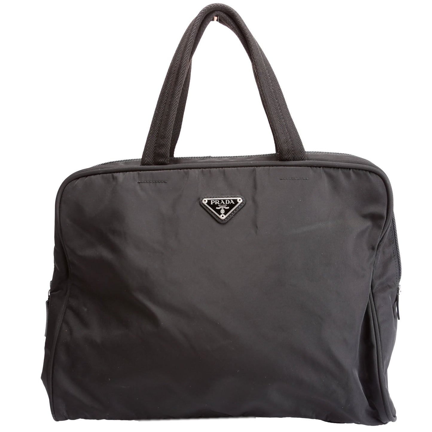 Prada Nylon Top Handle   Black Bag