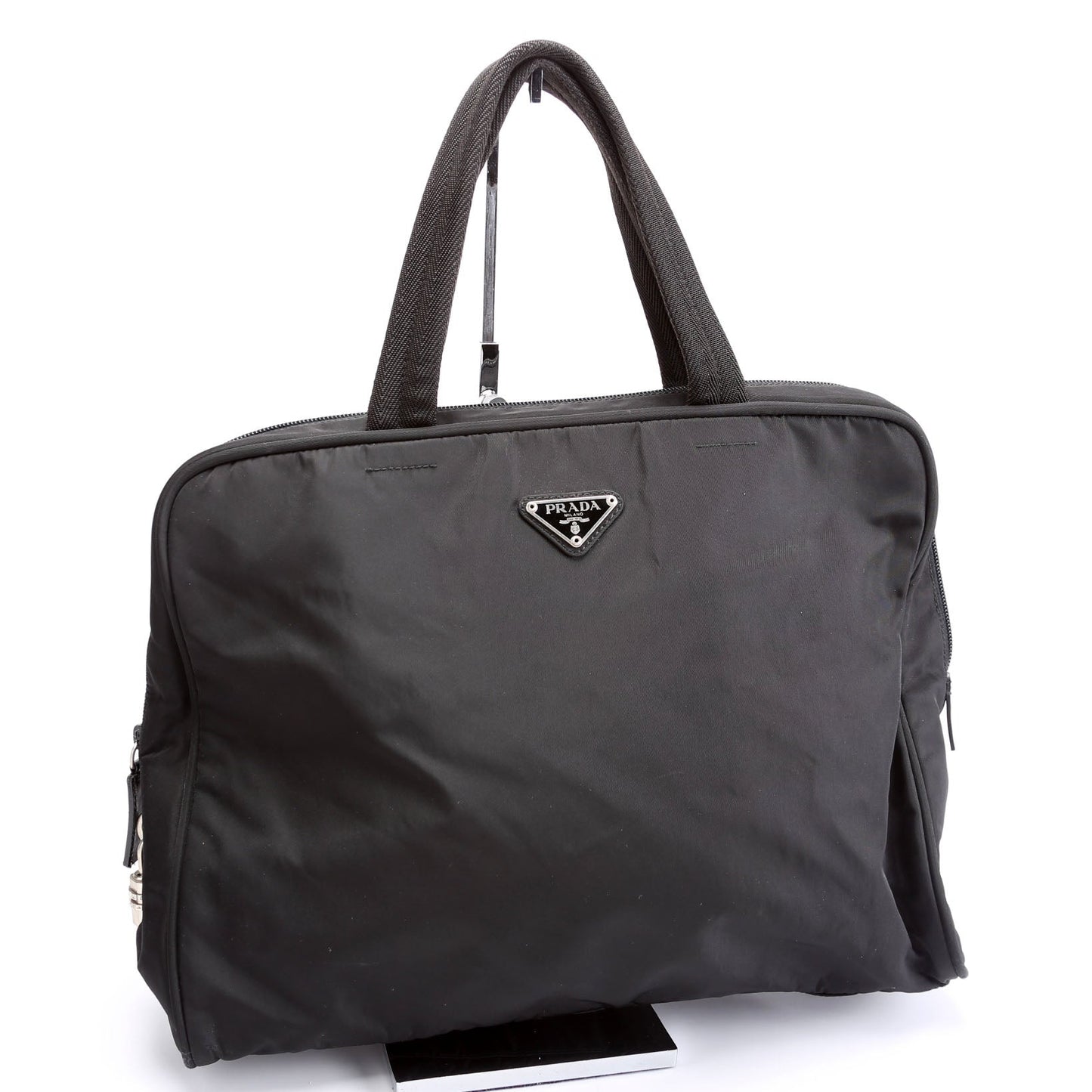 Prada Nylon Top Handle   Black Bag