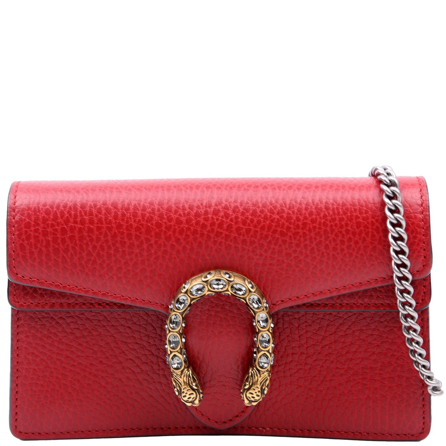 Gucci 476432 Dionysus Leather Super Mini Red Bag