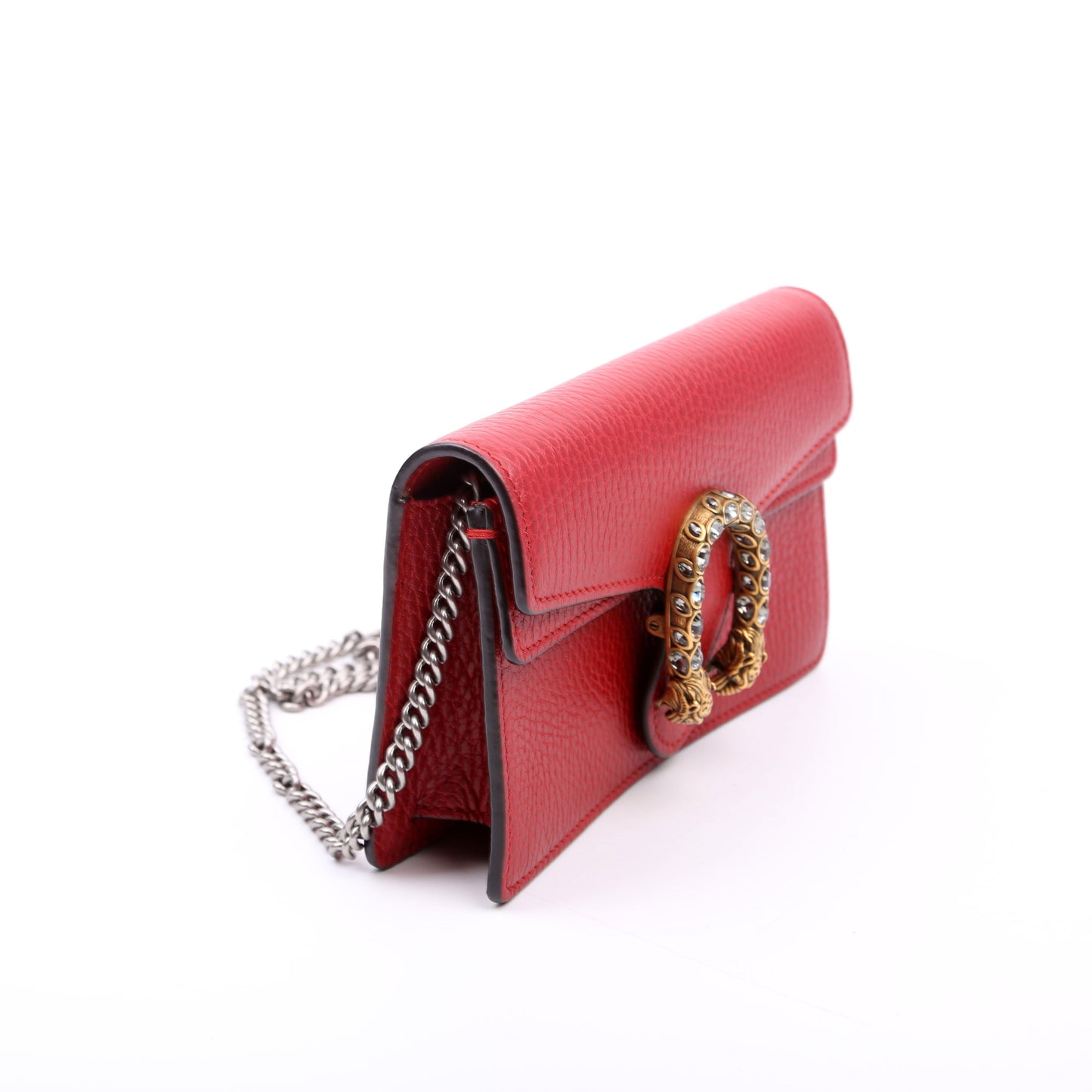 Gucci 476432 Dionysus Leather Super Mini Red Bag