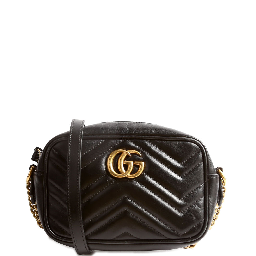 Gucci 448065 Marmont Mini Camera Black Bag