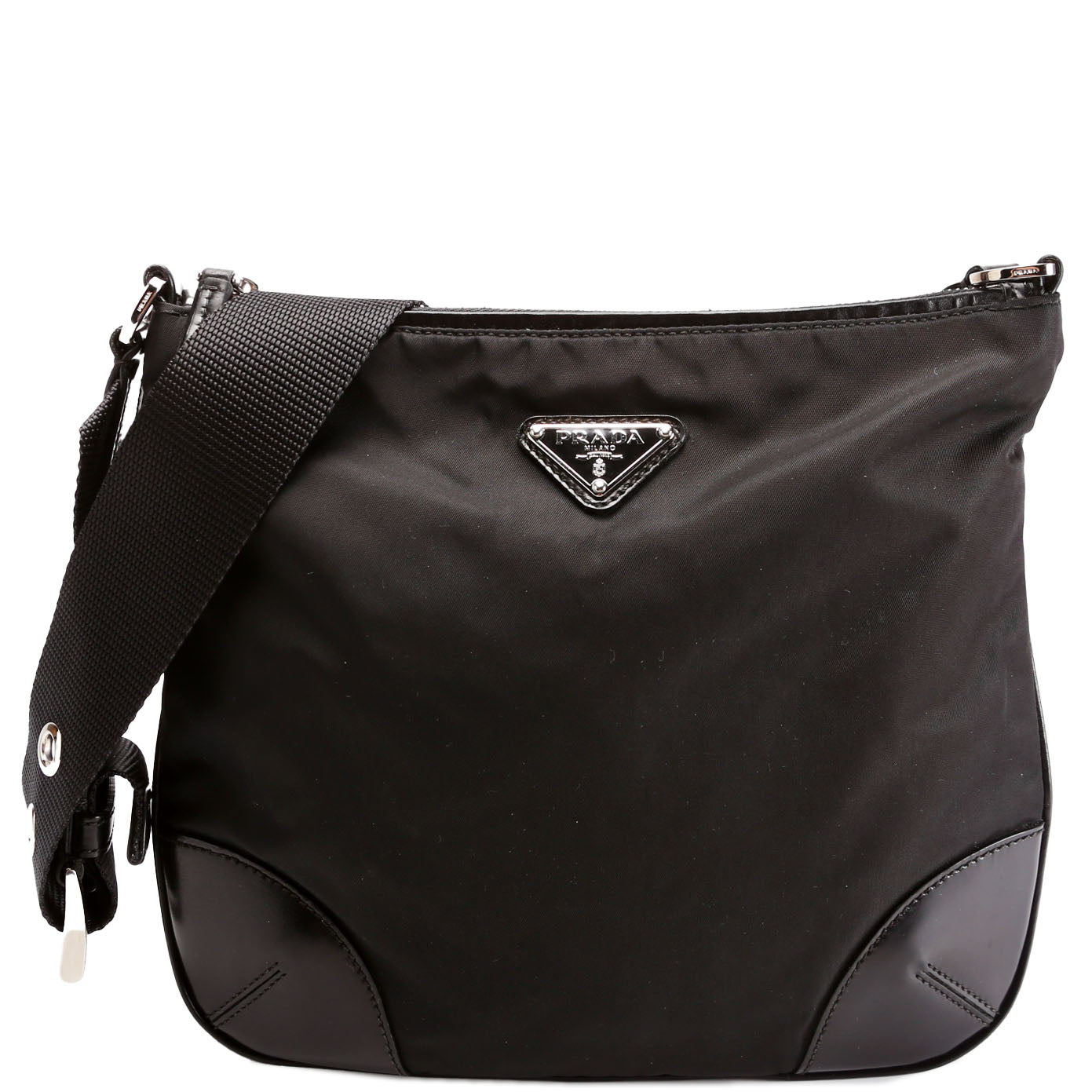 Prada BT0326 Nylon Shoulder   Black Bag