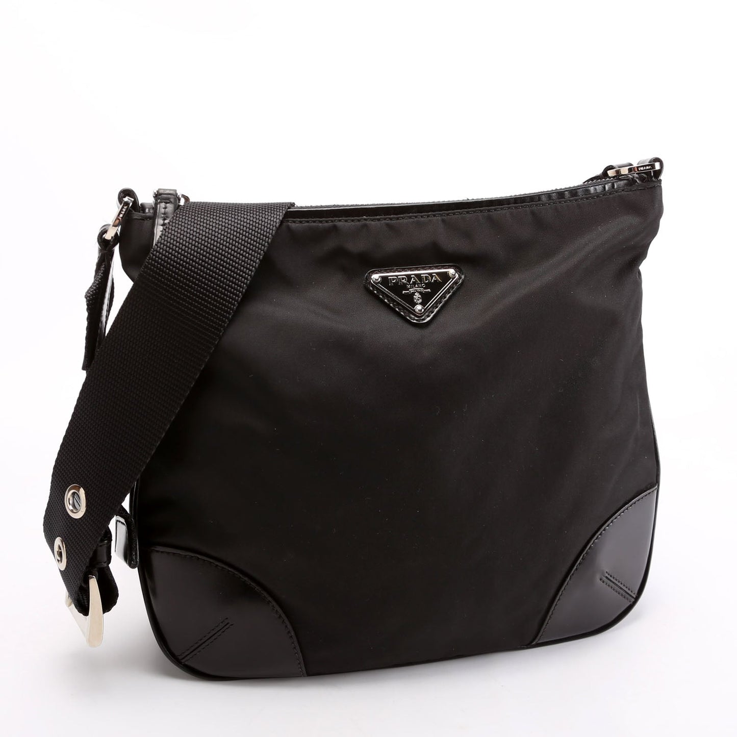 Prada BT0326 Nylon Shoulder   Black Bag