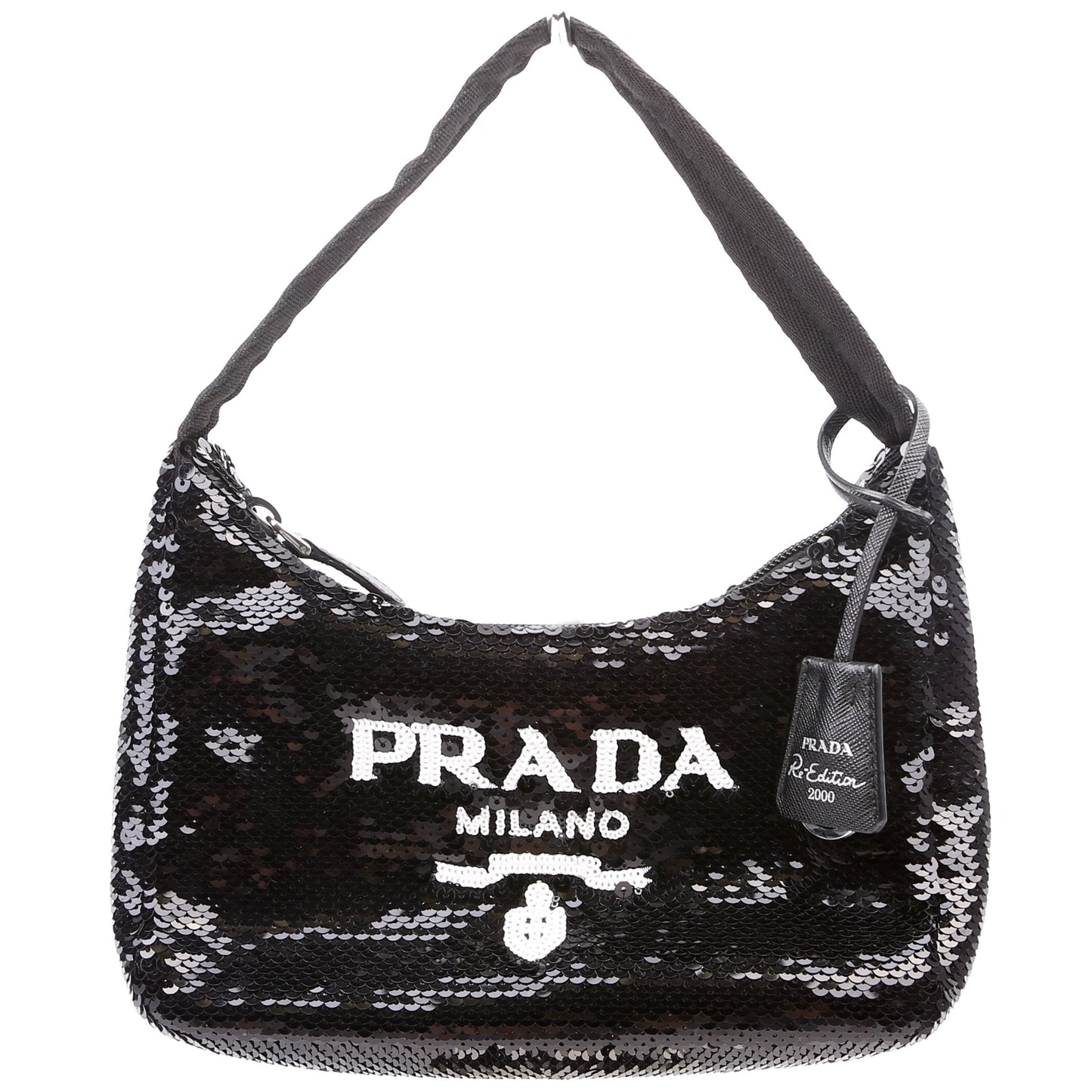 Prada Re-Edition 2000 Sequin Mini Black/White Bag
