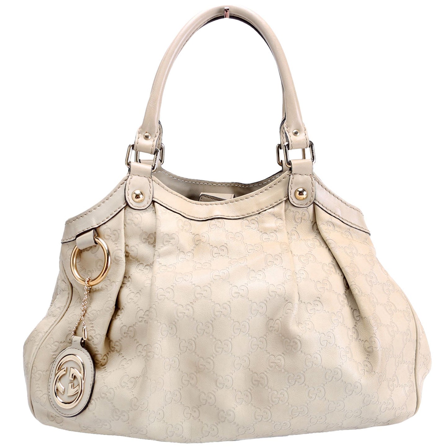 Gucci 211944 Sukey GG Leather Medium Nude Bag