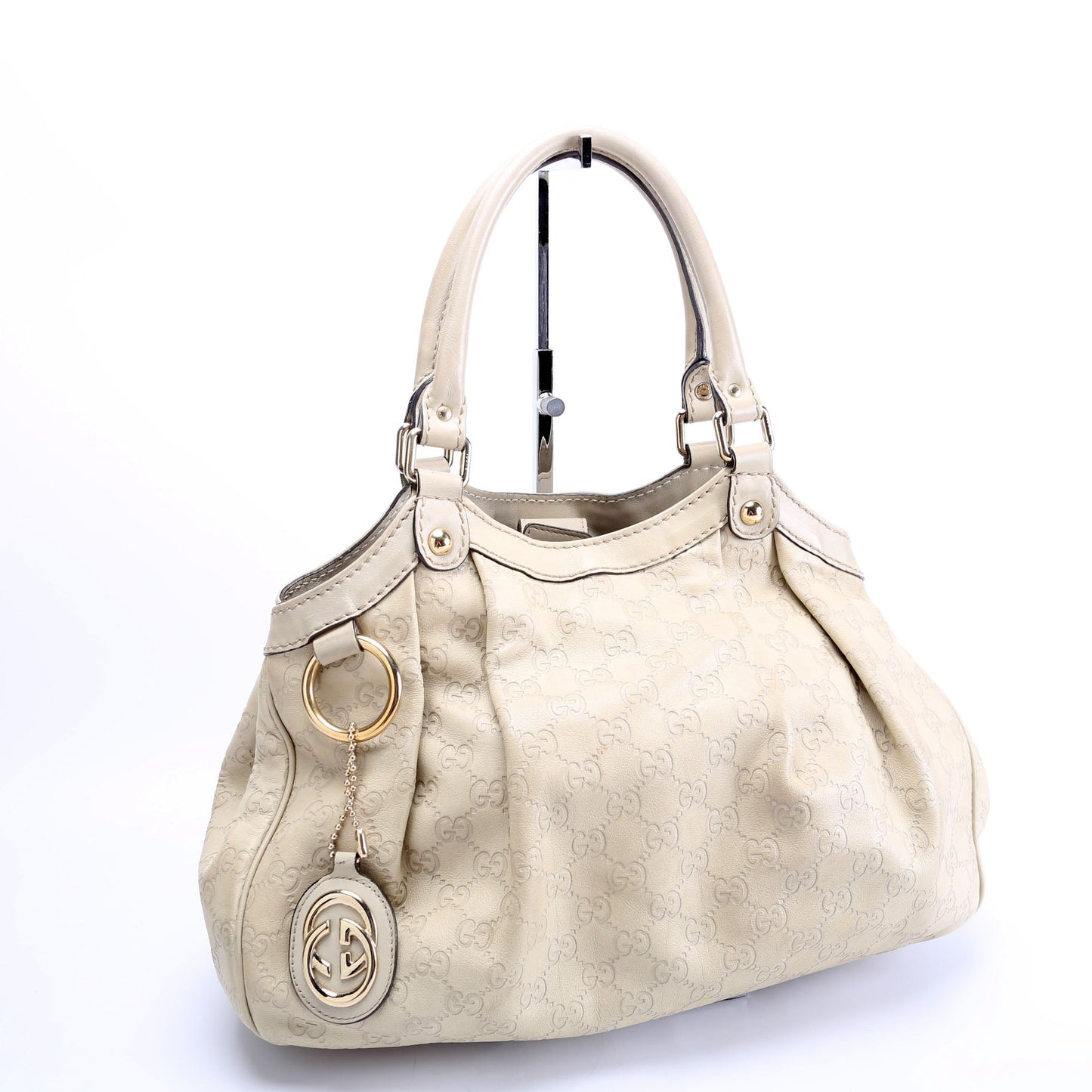 Gucci 211944 Sukey GG Leather Medium Nude Bag
