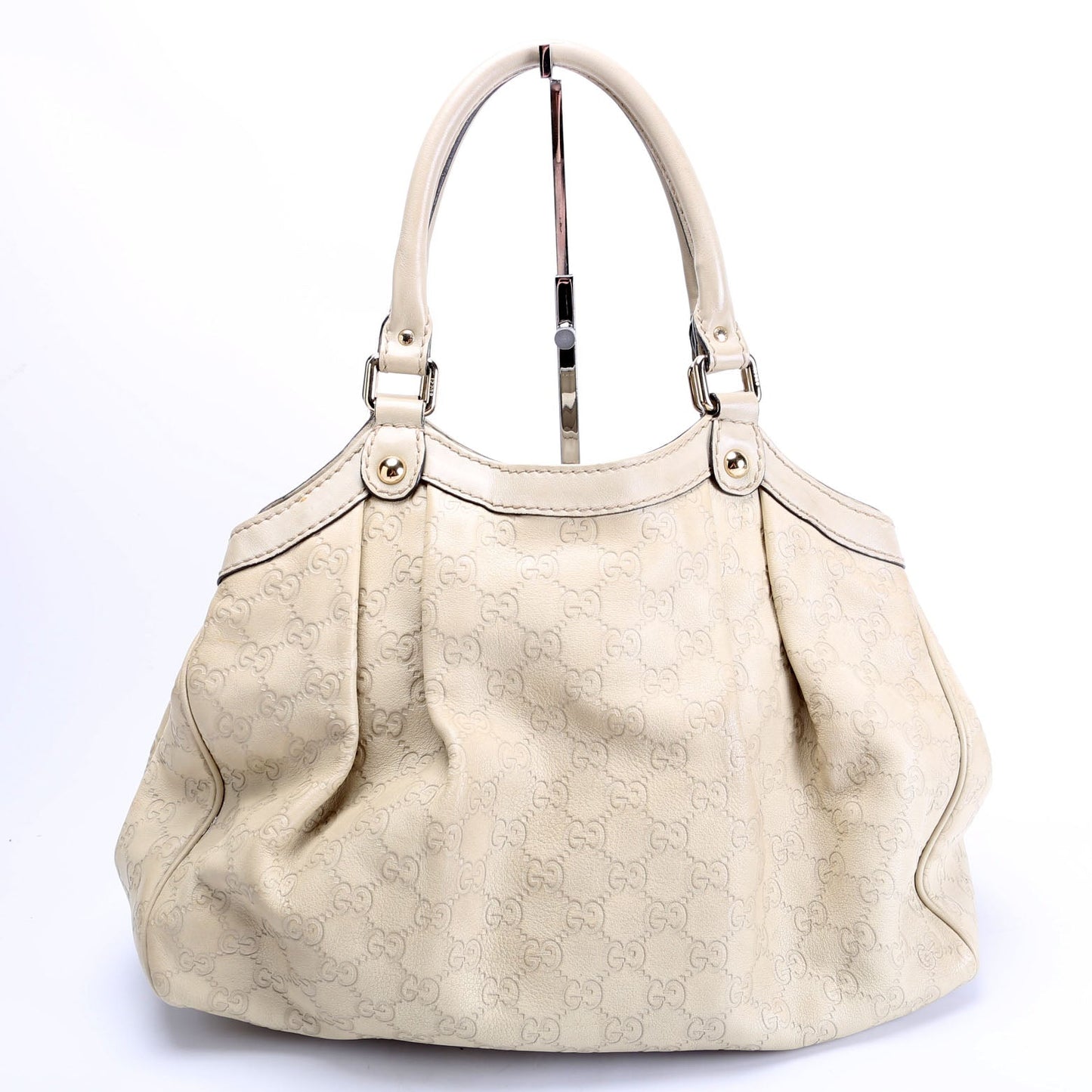 Gucci 211944 Sukey GG Leather Medium Nude Bag