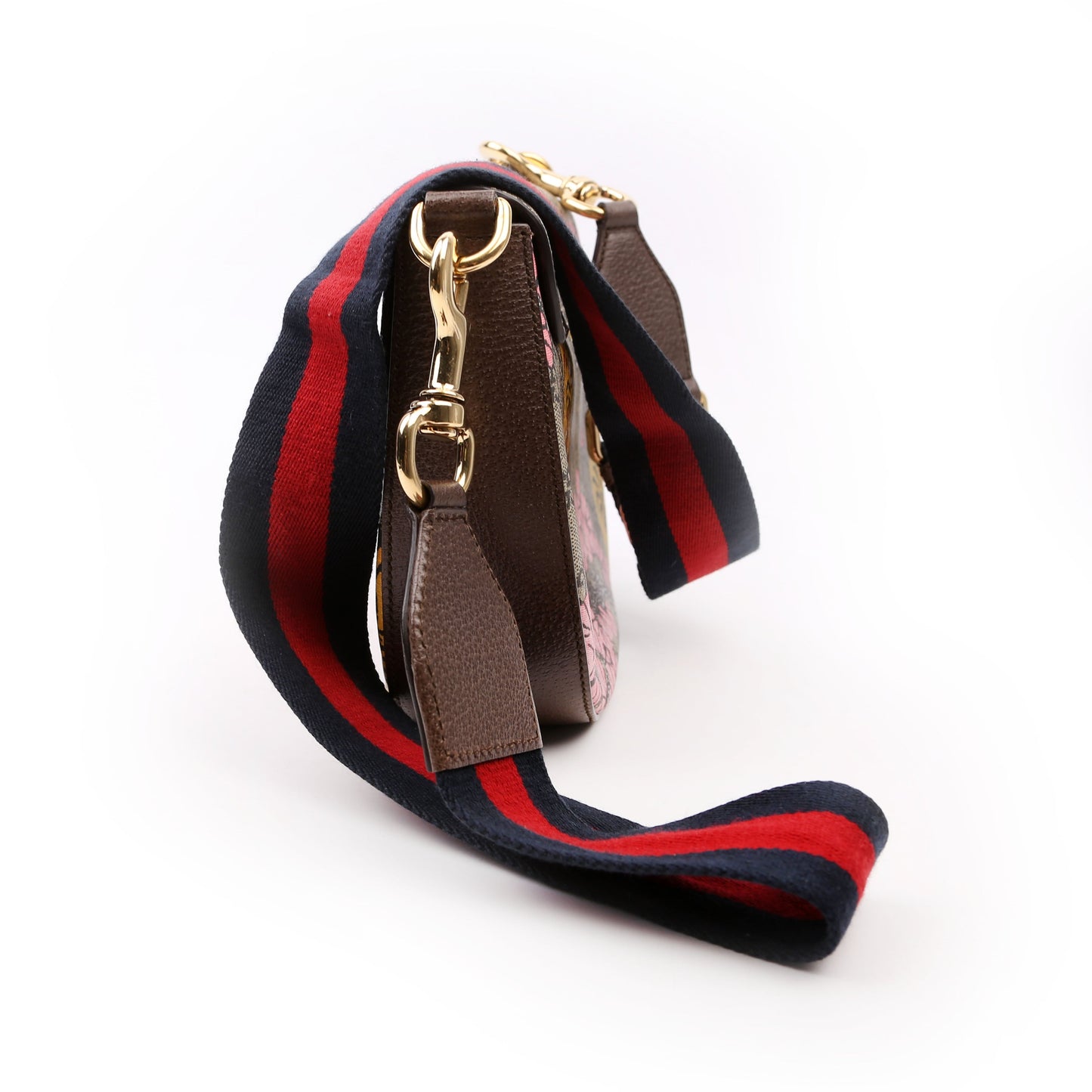 Gucci 453189 GG Supreme Bengal Padlock Medium Messenger Brown Bag