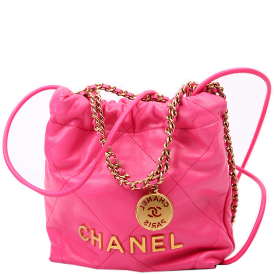 Chanel 22 Mini Quilted Calfskin RFID Pink Bag