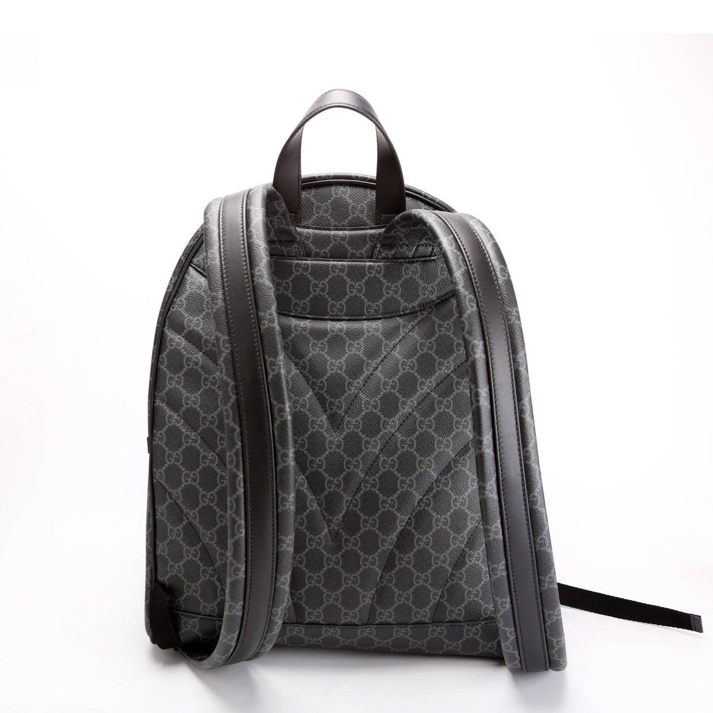 Gucci 821159 GG Supreme Emblem Backpack Medium Black Bag