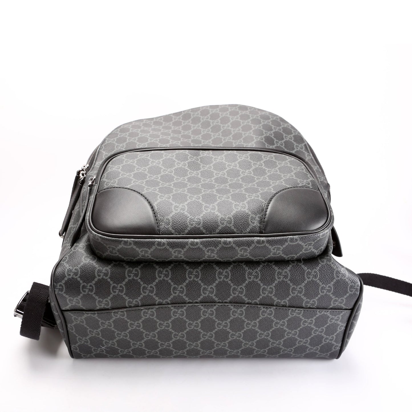 Gucci 821159 GG Supreme Emblem Backpack Medium Black Bag