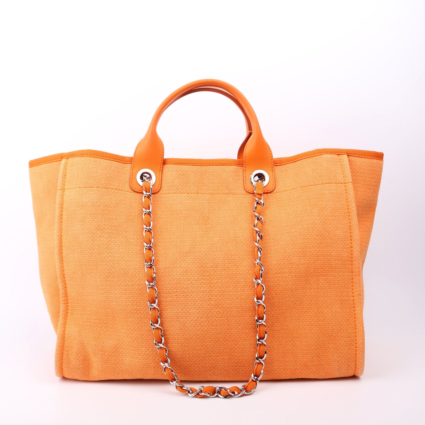 Chanel Deauville Medium Mixed Fibers 20M Orange Bag