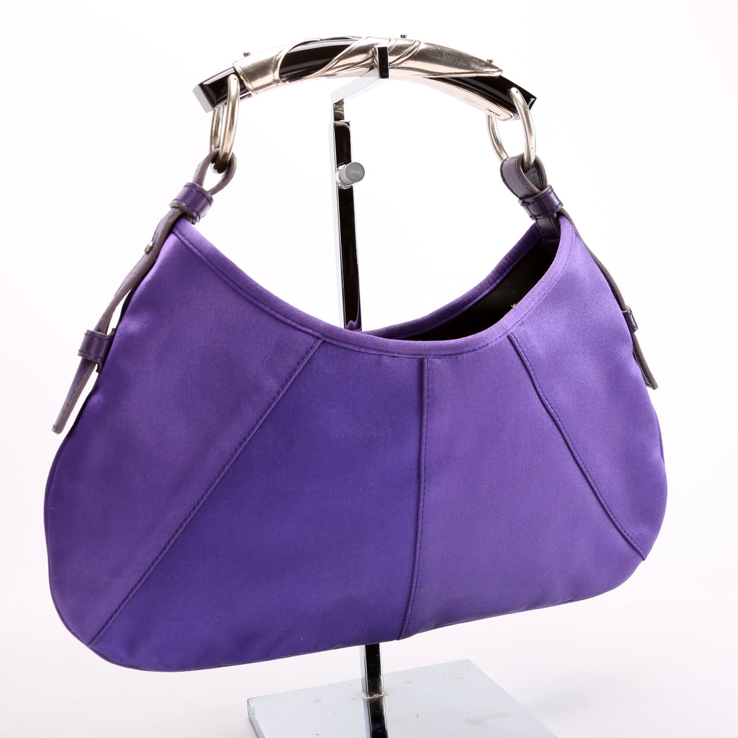 Saint Laurent X Tom Ford Mombasa Satin Shoulder   Purple Bag