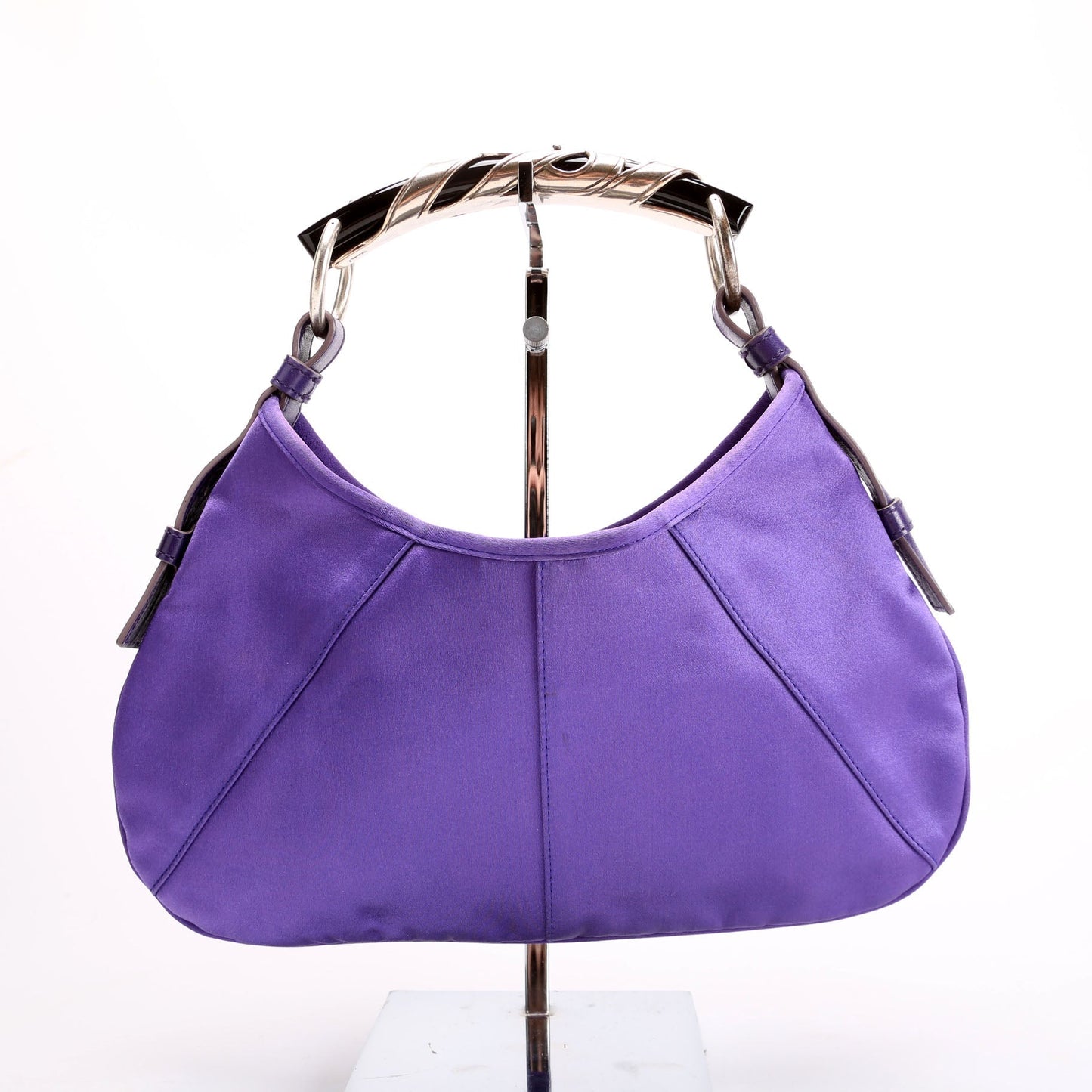 Saint Laurent X Tom Ford Mombasa Satin Shoulder   Purple Bag