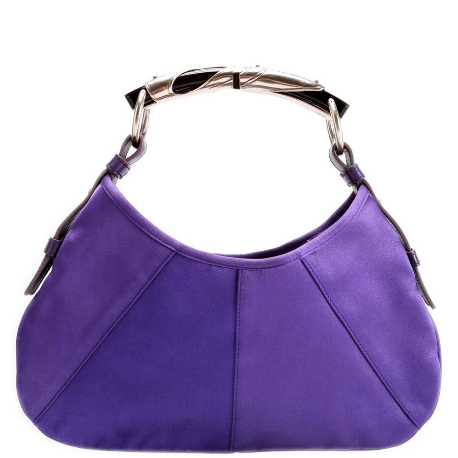 Saint Laurent X Tom Ford Mombasa Satin Shoulder   Purple Bag