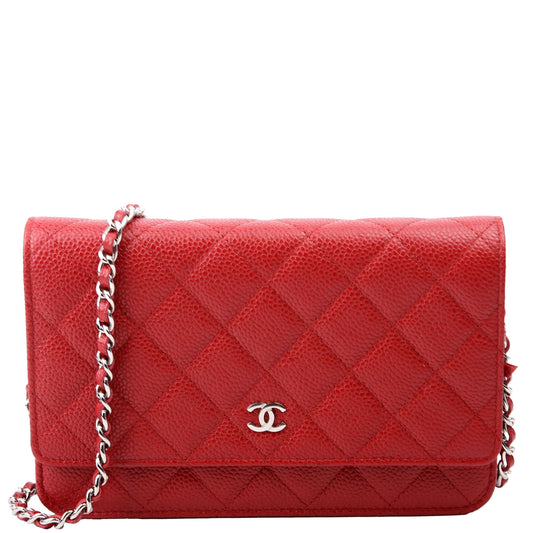 Chanel WOC Classic Quilted Caviar 22M Red Bag