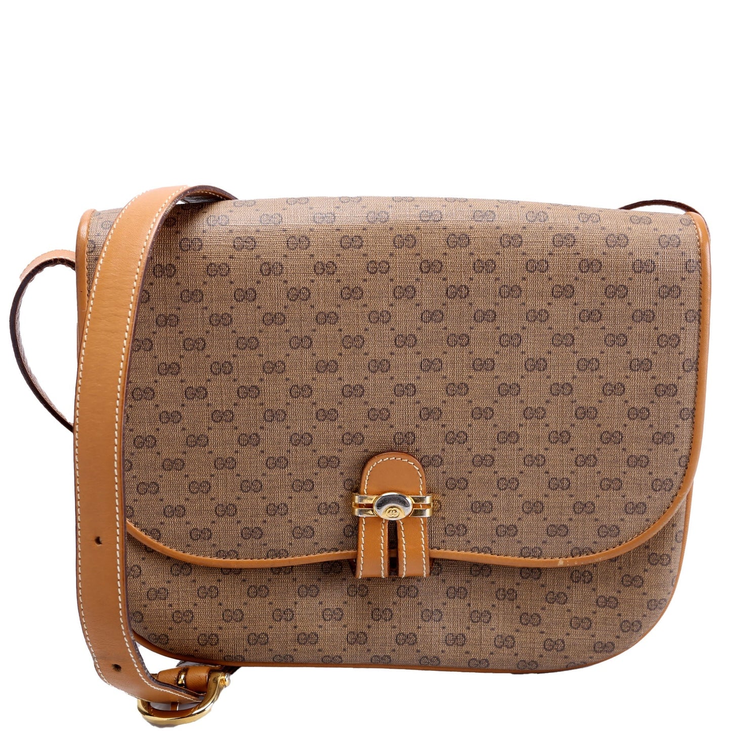 Gucci 001.406.1780 GG Micro Canvas Shoulder   Brown Bag