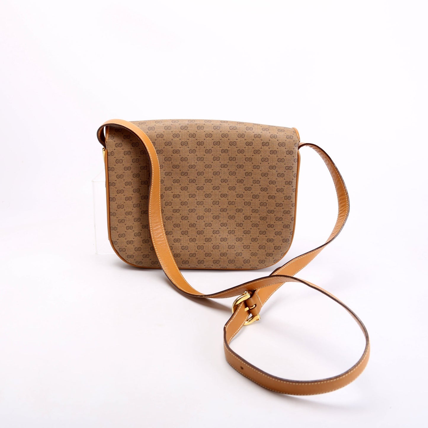 Gucci 001.406.1780 GG Micro Canvas Shoulder   Brown Bag