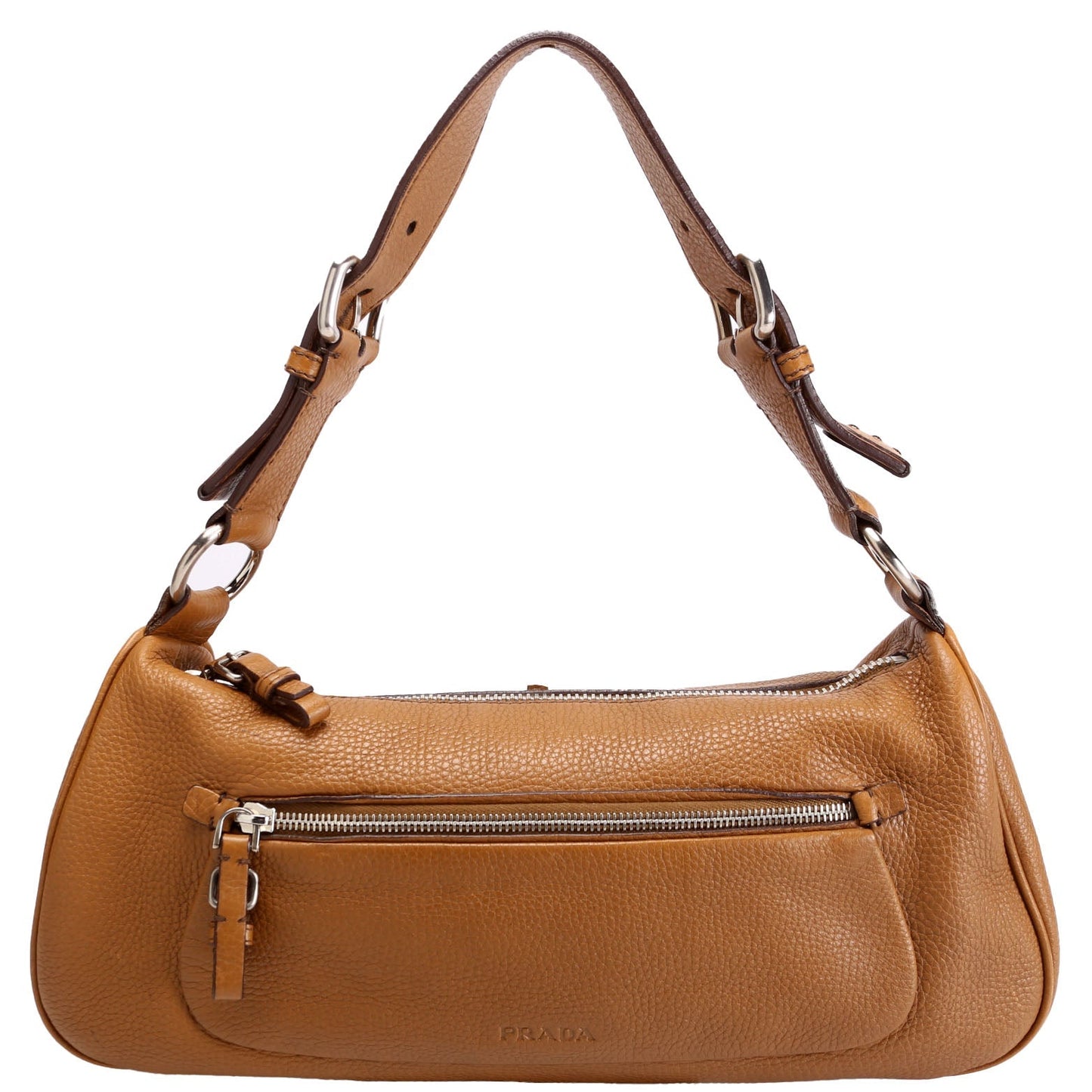Prada Vitello Daino Small Hobo   Brown Bag