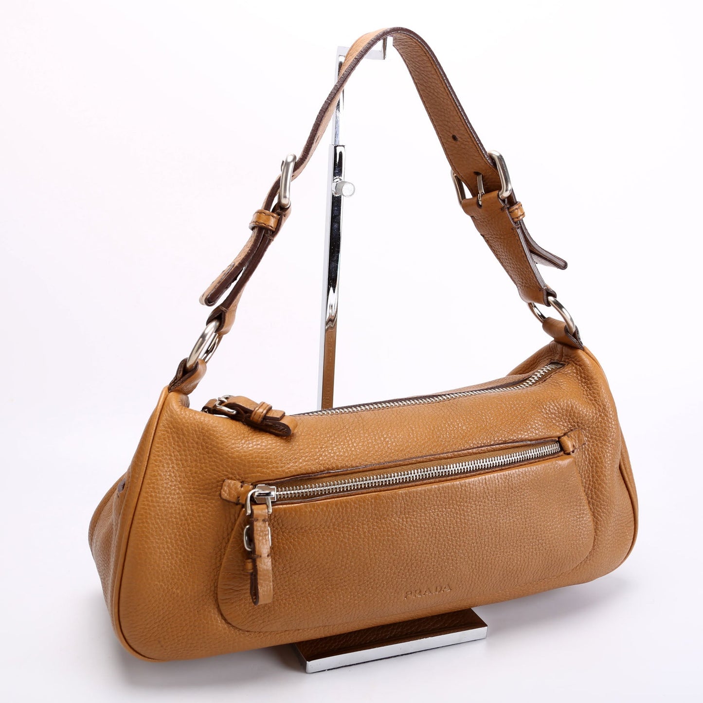 Prada Vitello Daino Small Hobo   Brown Bag