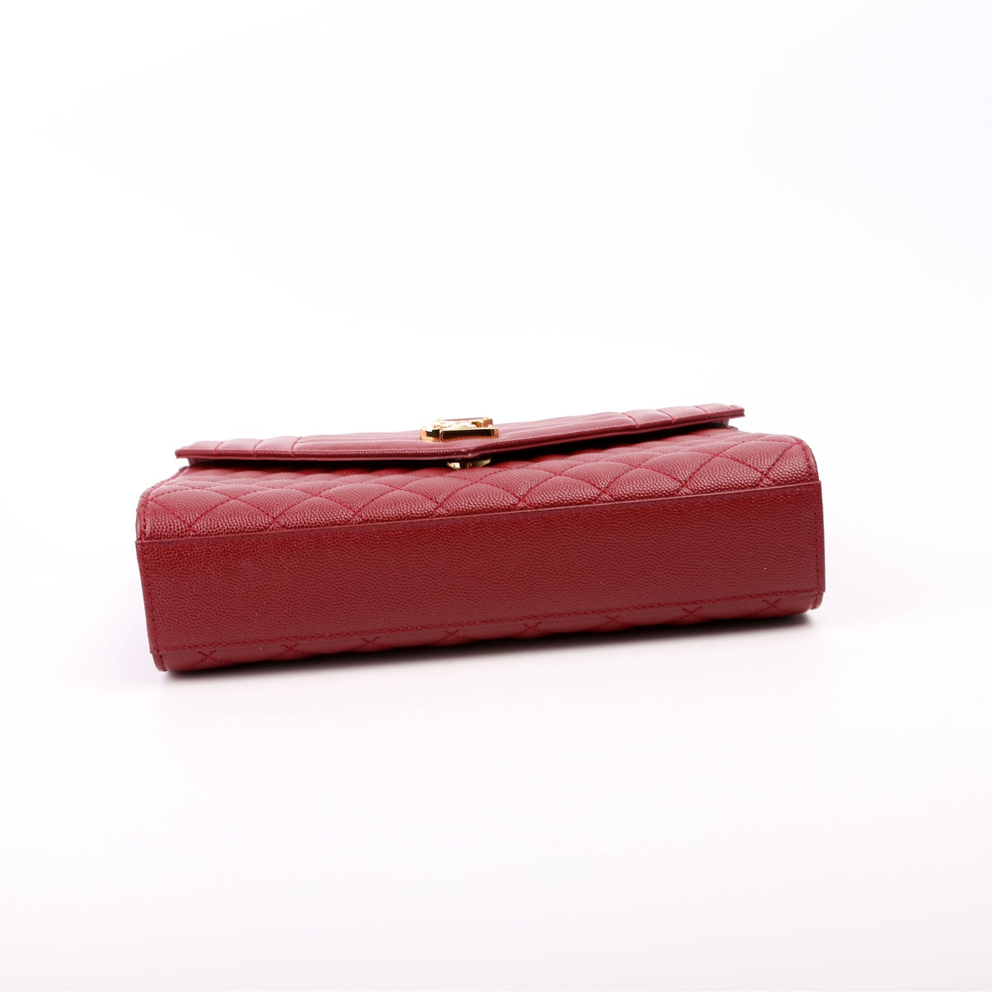 Saint Laurent Envelope Medium Tri-Quilt Maroon Bag