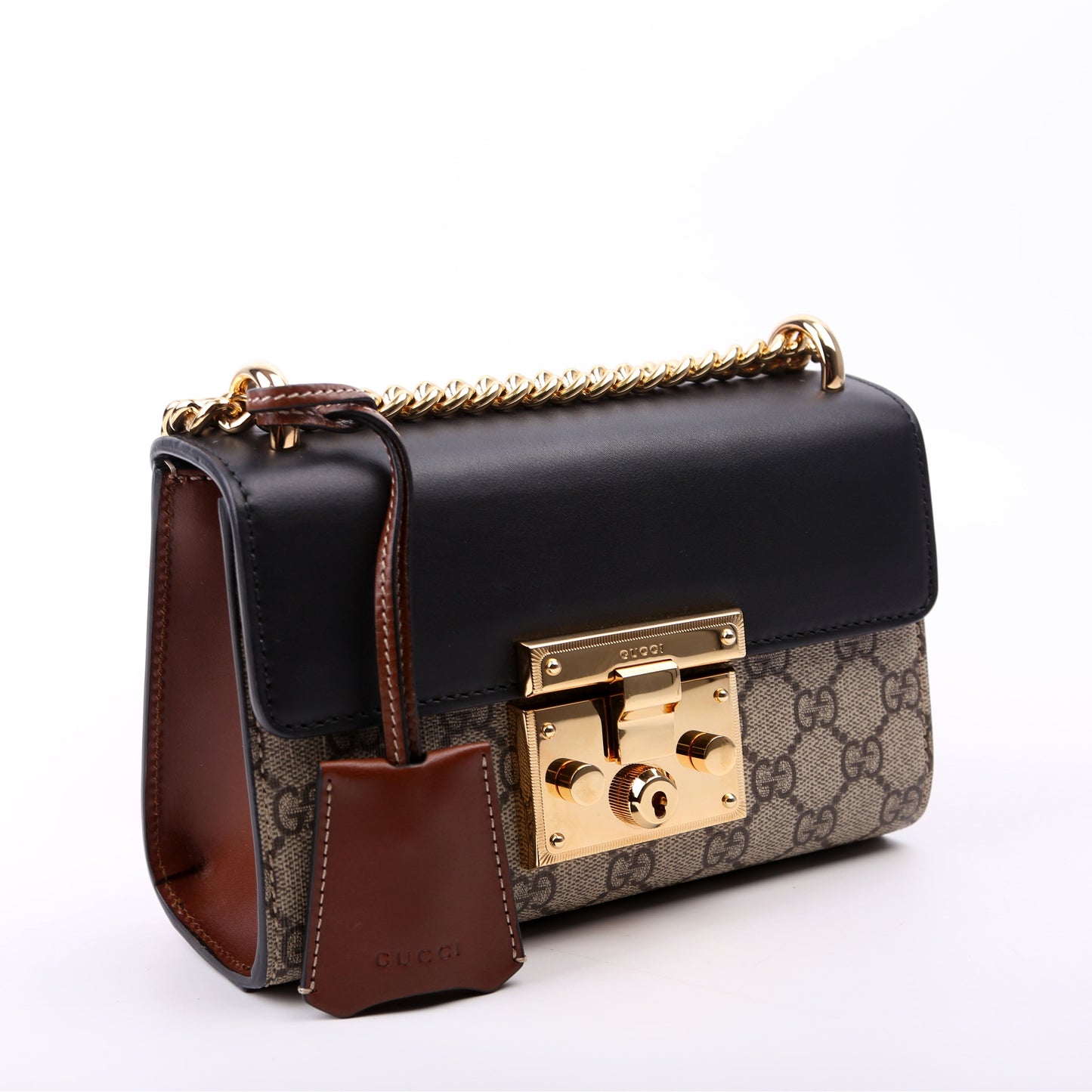 Gucci 409487 Padlock GG Supreme Small Black Bag