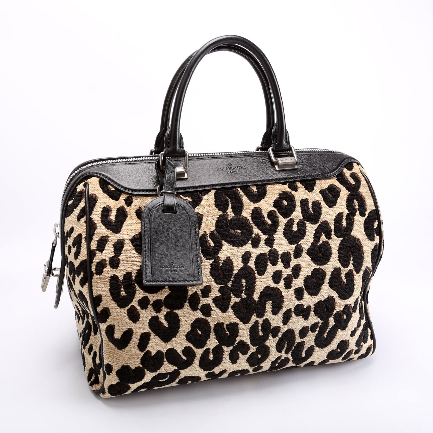 Louis Vuitton Stephen Spro  Leopard Chenille Speedy