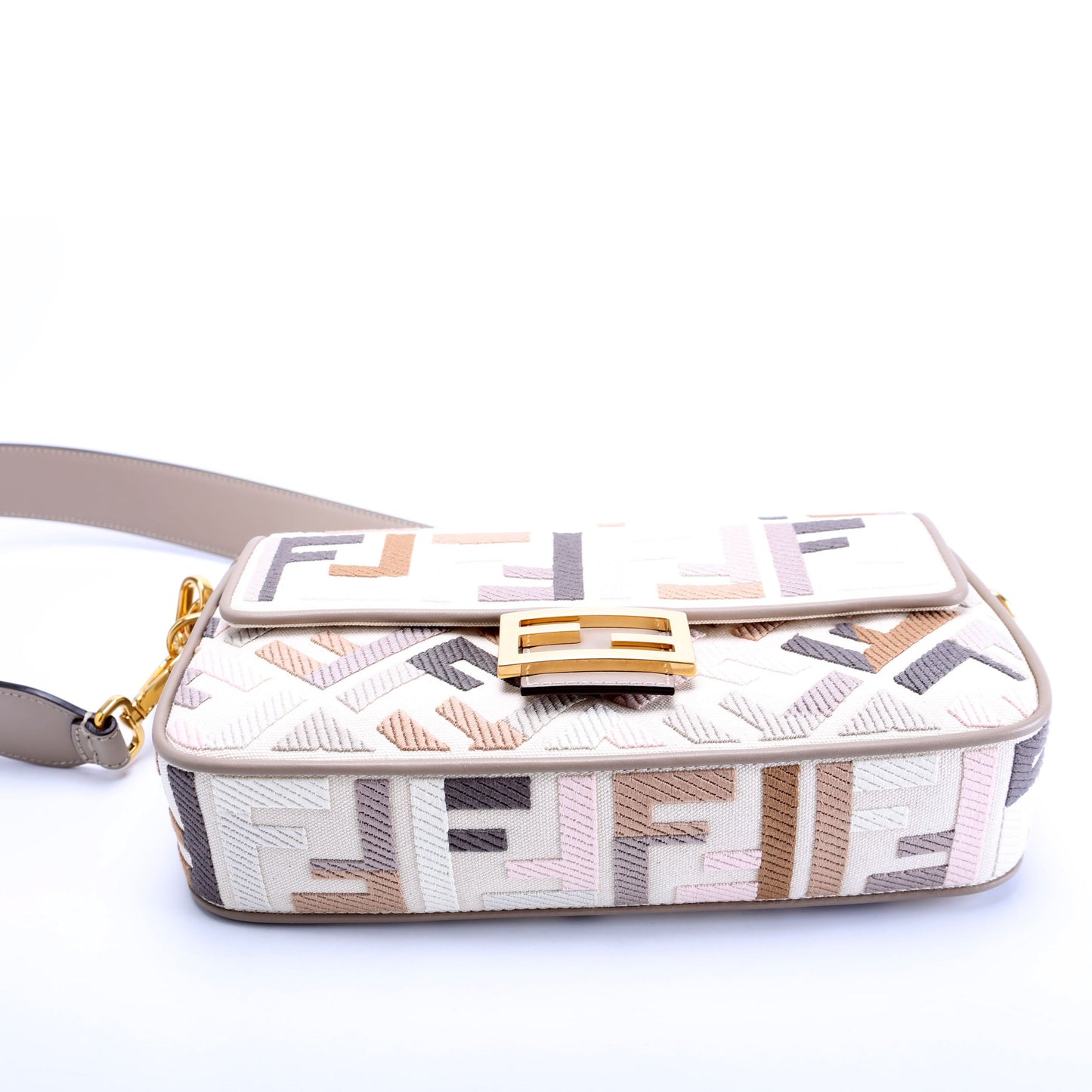Fendi 8BR600 FF Jacquarduette Taupe/Multicolor Bag