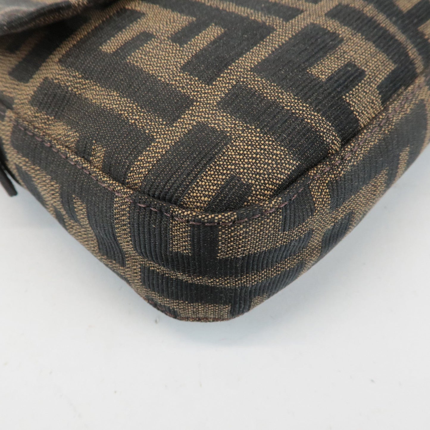 FENDI Zucca Mamma Baguette Canvas Shoulder Bag 26424 Brown Black  d