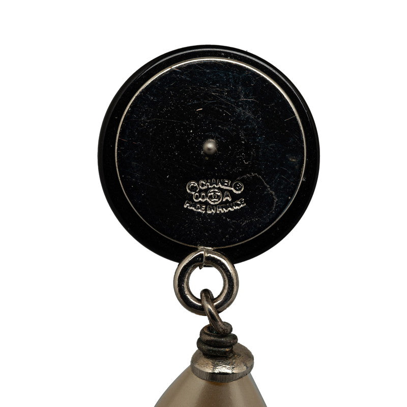 Chanel Coco Swing Pearl Pierce Black Pearl Metal Line Stone  Chanel