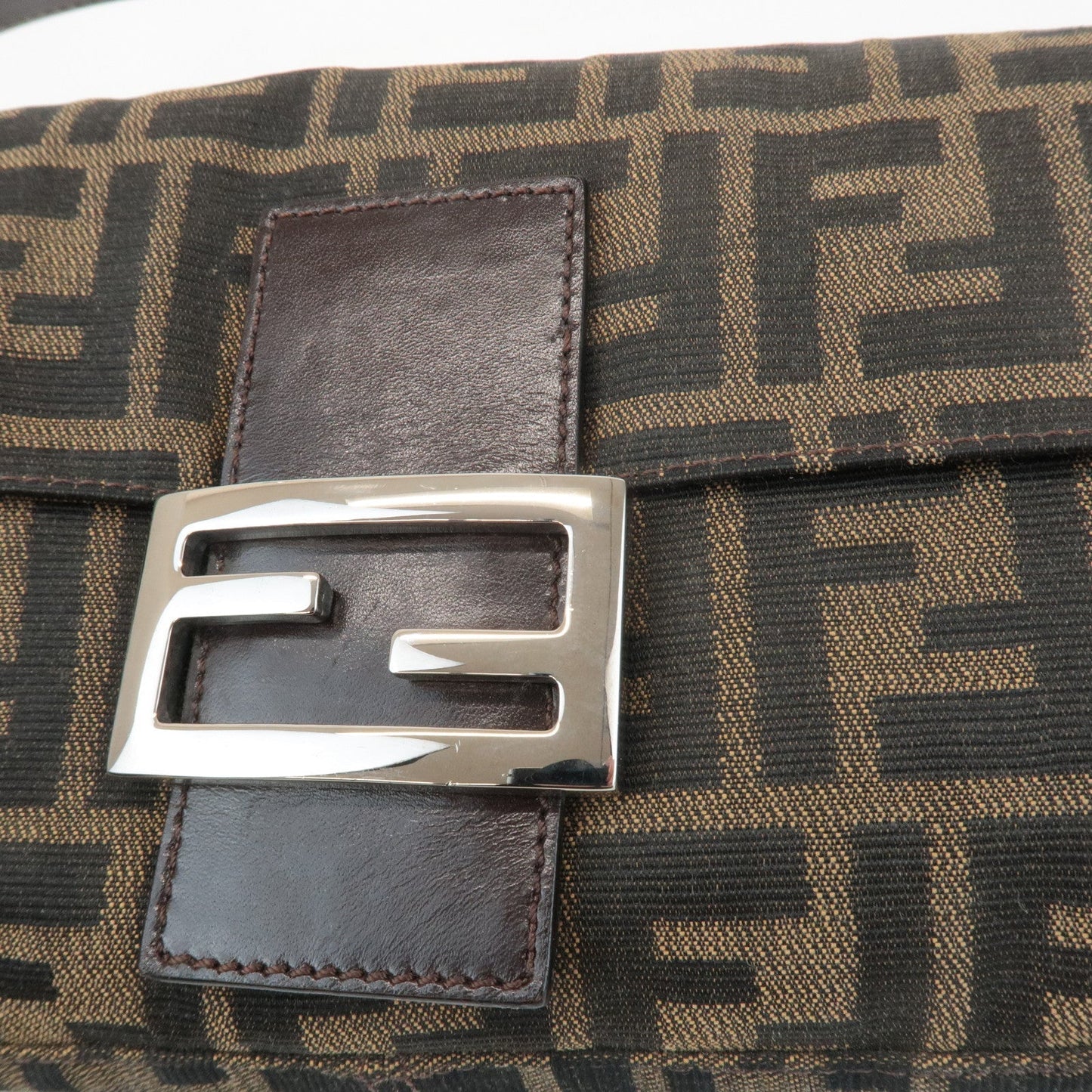 FENDI Zucca Mamma Baguette Canvas Shoulder Bag 26424 Brown Black  d