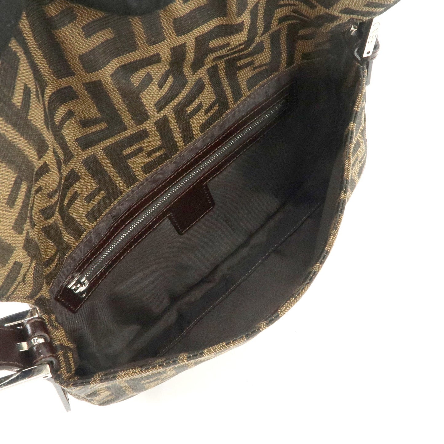 FENDI Mamma Baguette Canvas Shoulder Bag Hand Bag Brown 26424  d