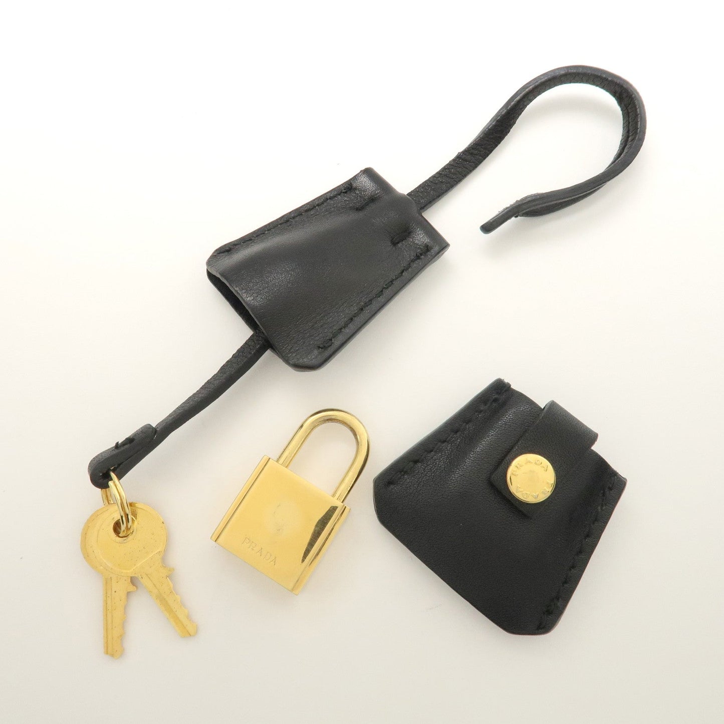 PRADA Leather Ribbon 2way Bag Hand Bag Black BN2244  d