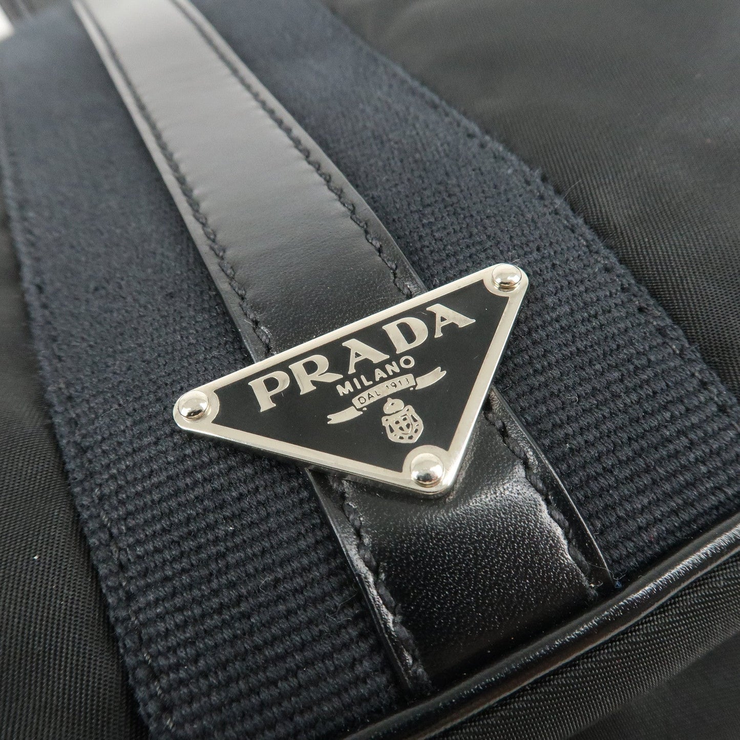 PRADA Nylon Leather Shoulder Bag Black BR2604  d