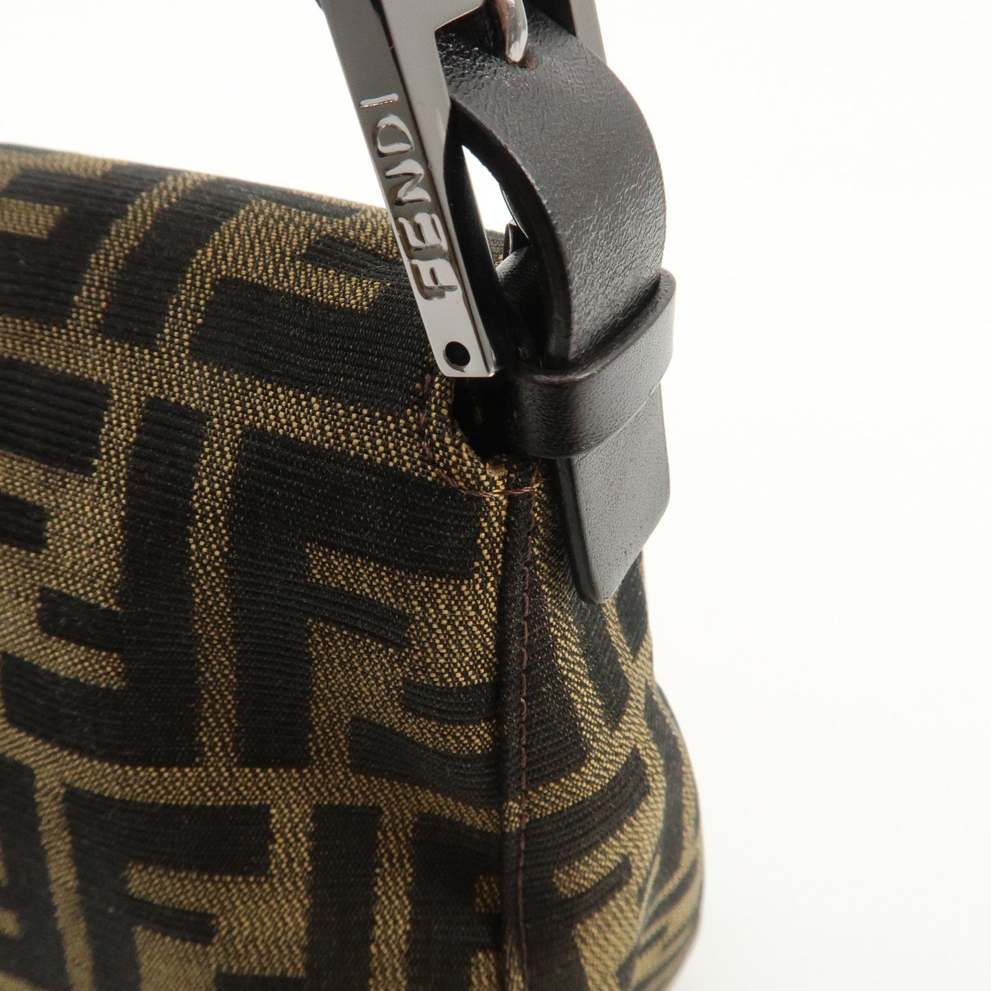 FENDI Mamma Baguette Zucca Canvas Leather Shoulder Bag 8BR001  d