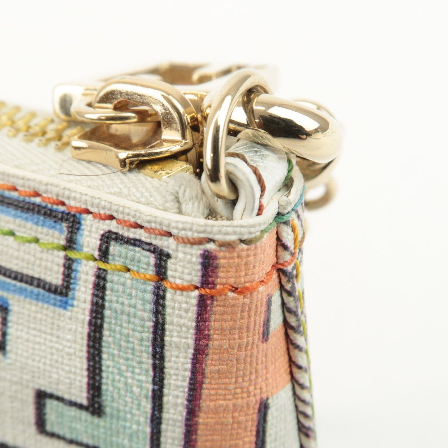 FENDI Zucca Print PVC Chain Accessory Pouch Multicolor 8BR592  d