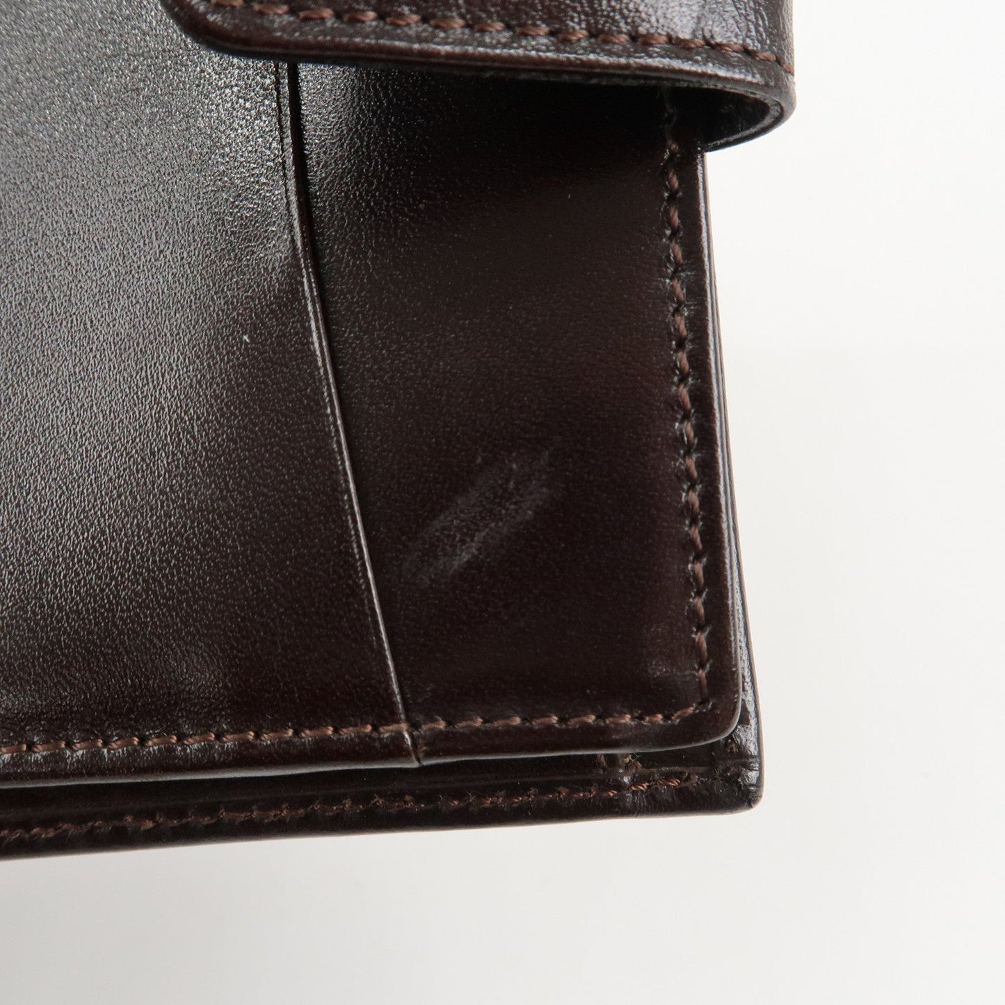 FENDI Zucca Canvas Leather Bifold Wallet Brown Black 1692  d