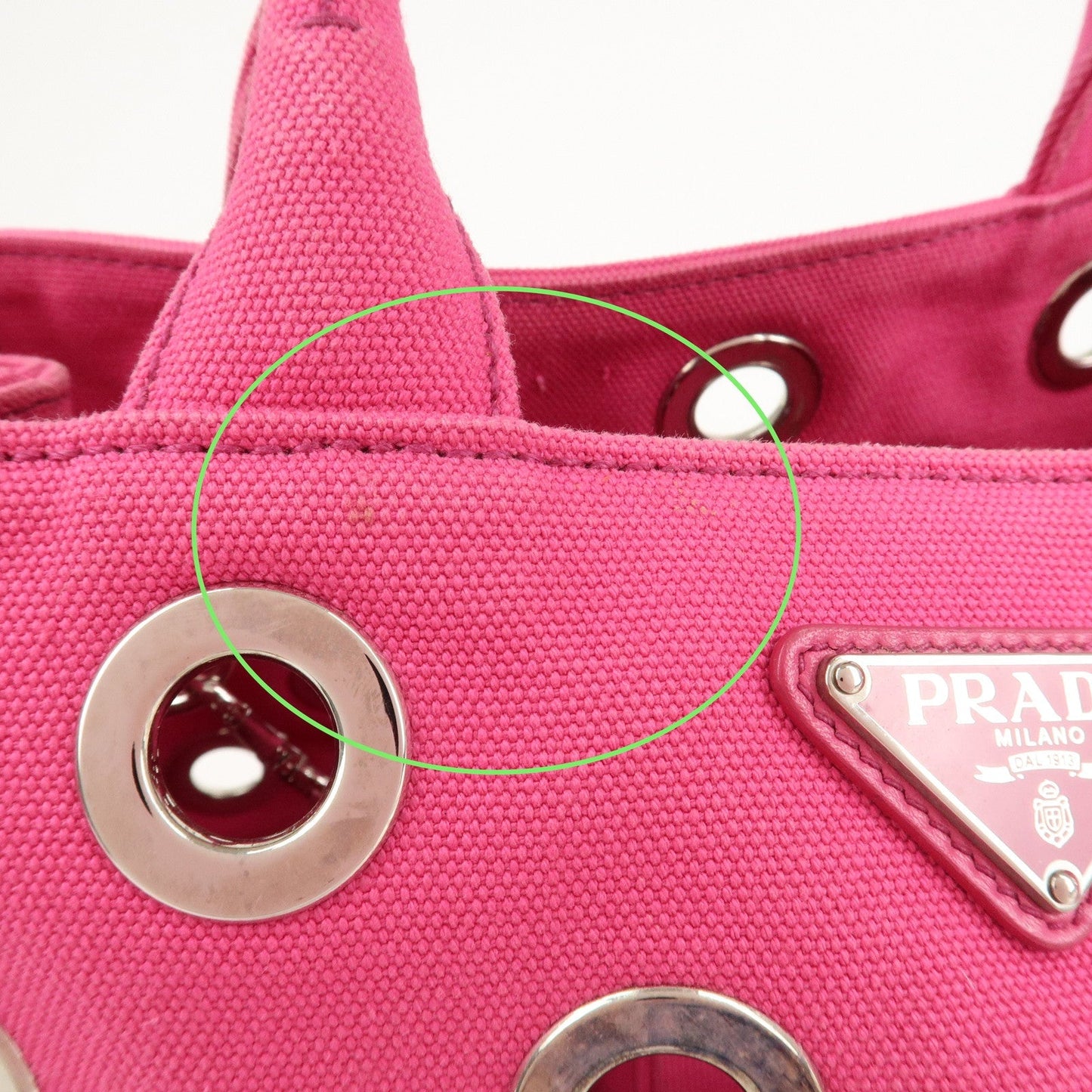 PRADA Canapa Mini Canvas 2Way Bag Hand Bag Pink 1BG439  d