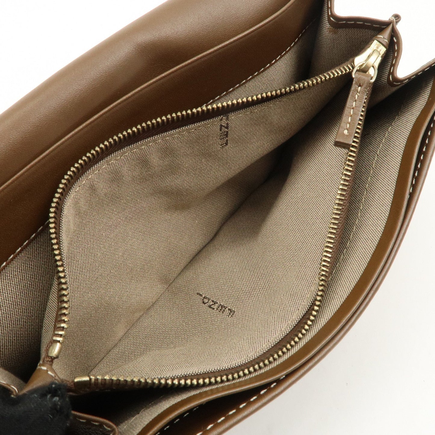 FENDI Zucchino Canvas Leather Long Wallet Brown 8M0000  d