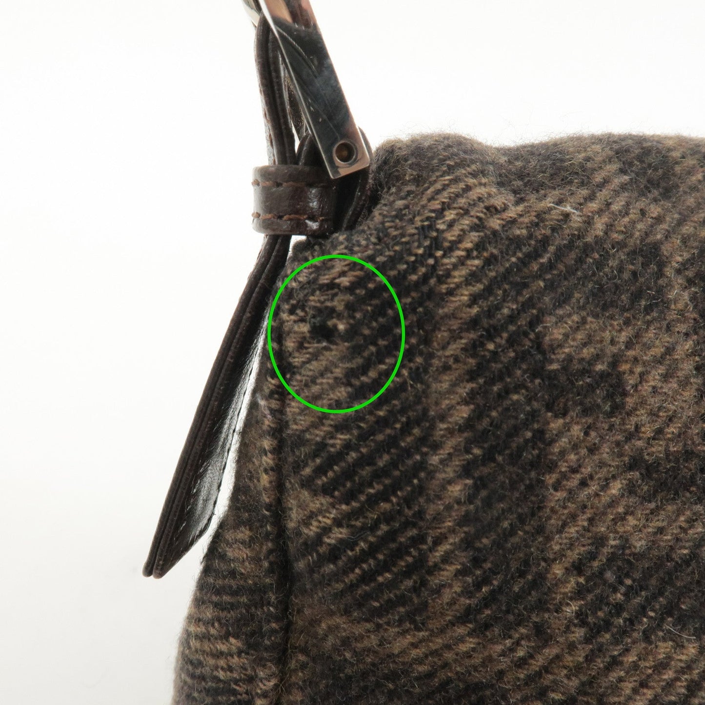 FENDI Mamma Baguette Zucca Wool Leather Shoulder Bag 26325  d