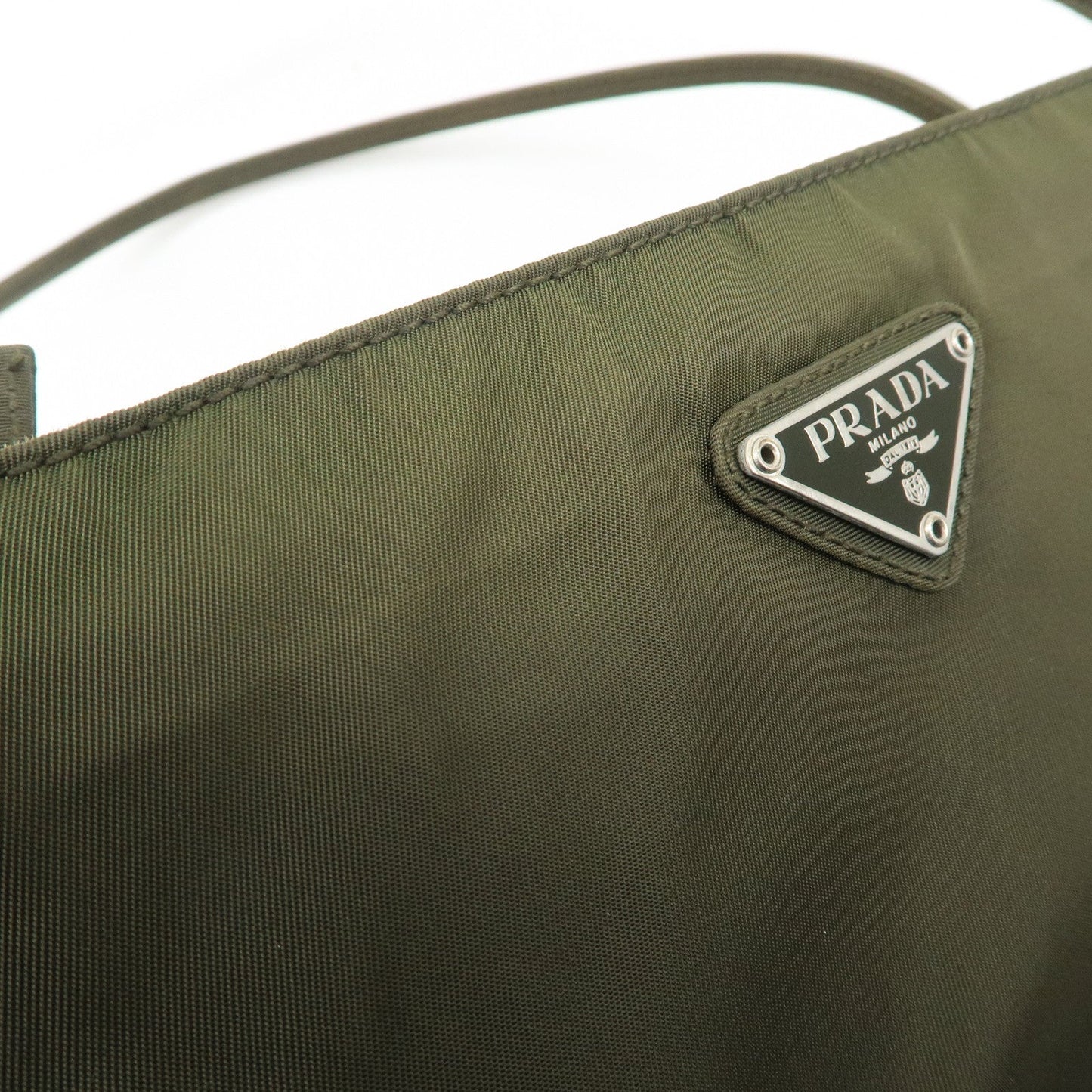 PRADA Nylon Tote Bag Shoulder Bag Khaki K3093  d