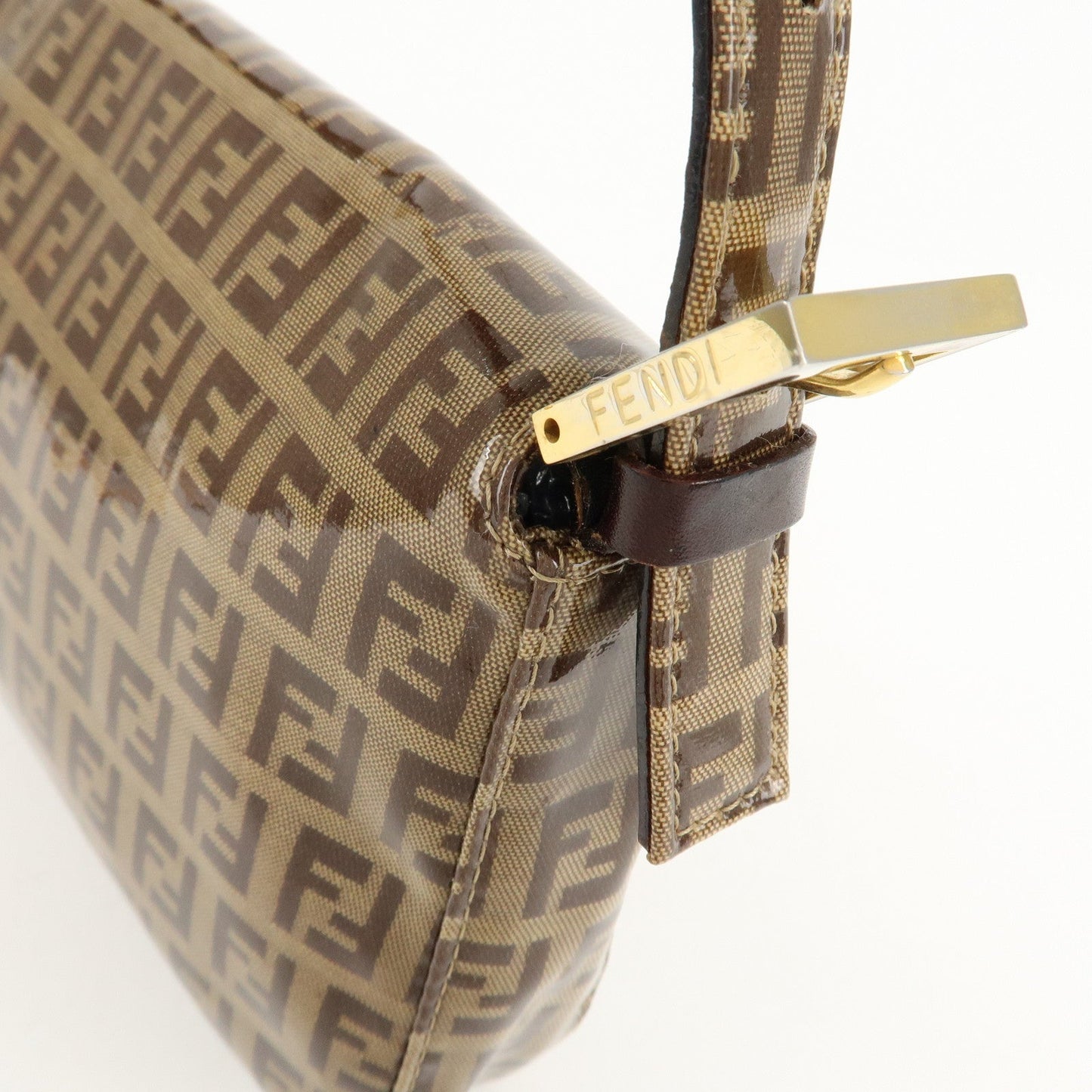 FENDI Mamma Baguette Zucchino PVC Leather Shoulder Bag 26424  d