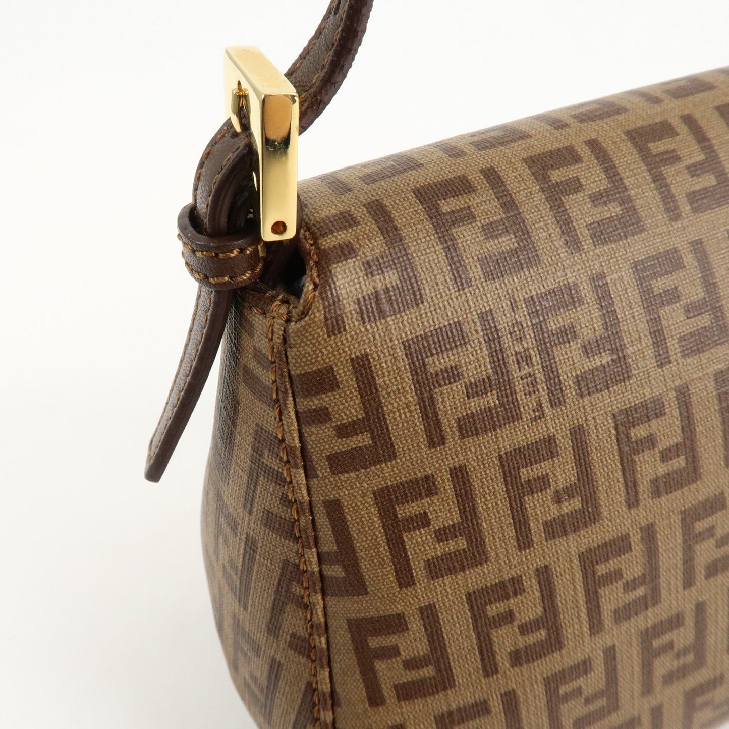 FENDI Zucchino Mini Mamma Baguette PVC Leather Hand Bag 8BR180  d