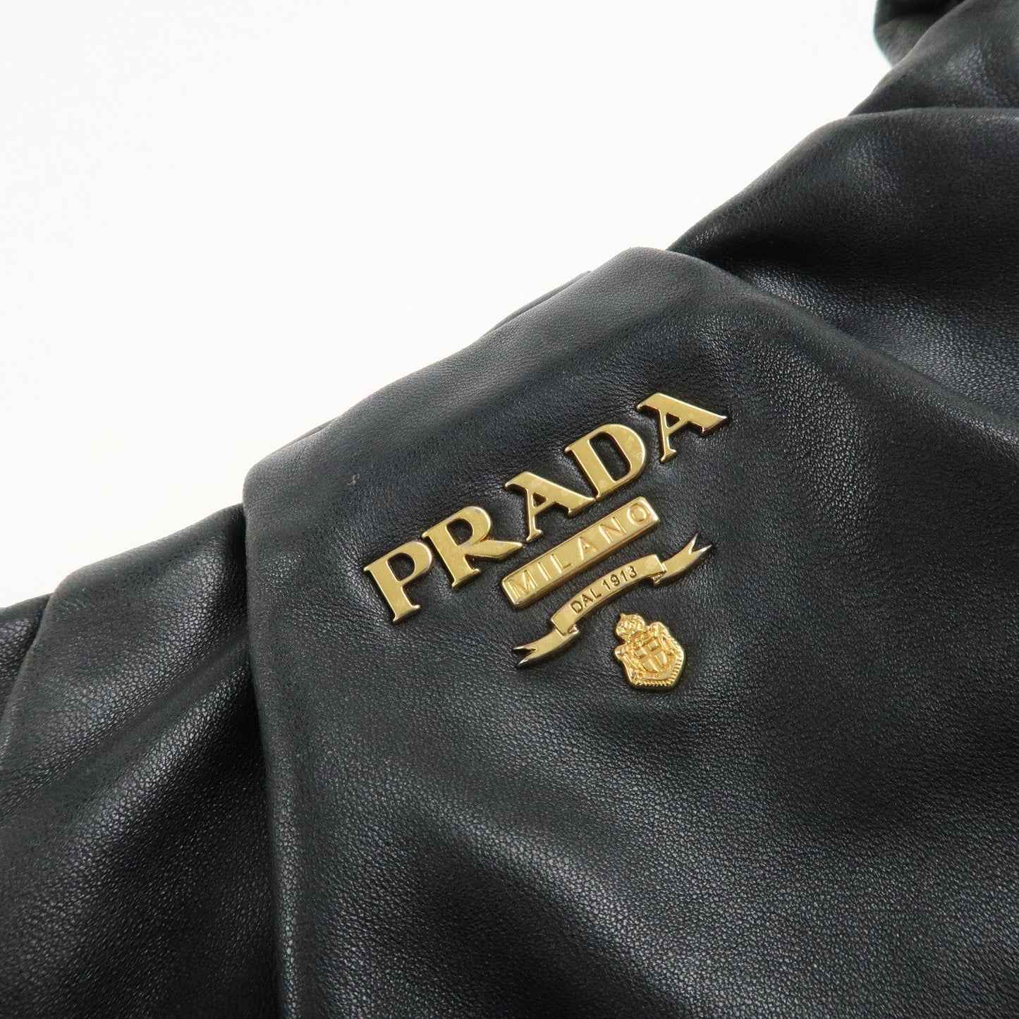 PRADA Leather 2Way Hand Bag Shoulder Bag Black BN2324  d
