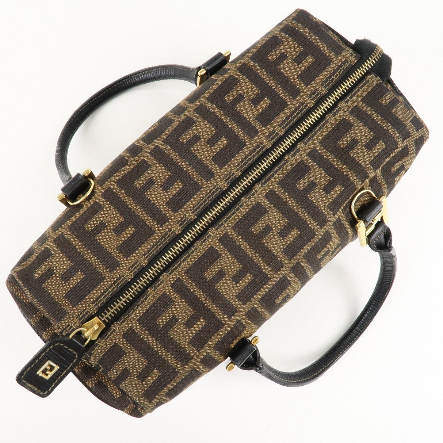 FENDI Zucca Canvas Leather 2WAY Bag Brown Black 261470  d