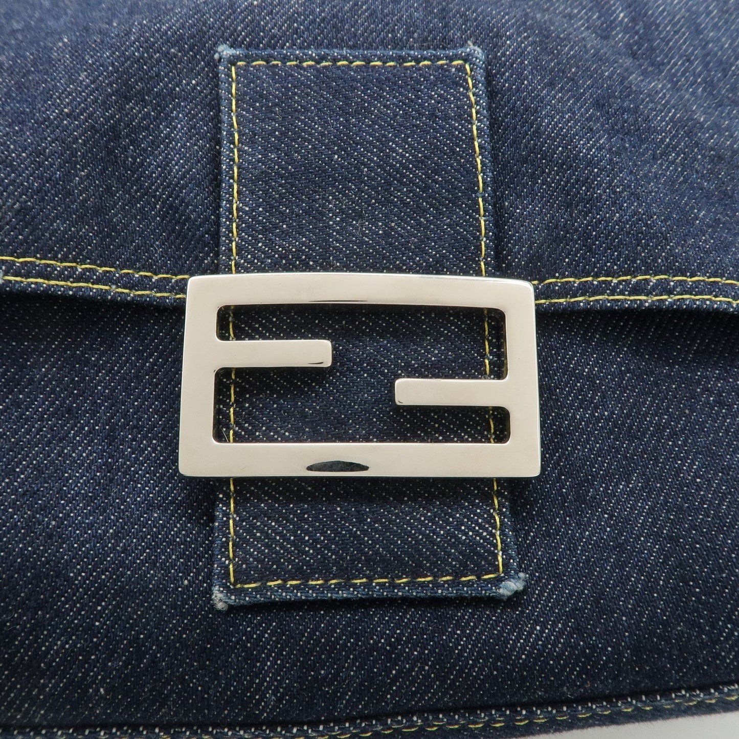 FENDI Denim Leather Mamma Baguette Shoulder Bag 26325  d