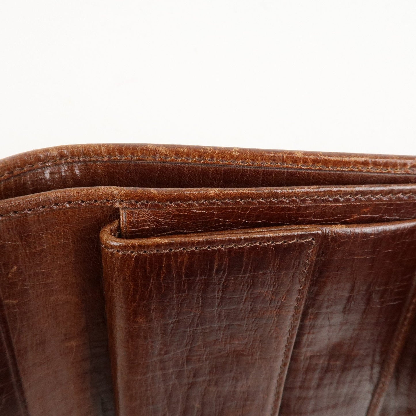 FENDI Zucchino Canvas Leather Tri-fold Wallet Khaki 8M0161  d
