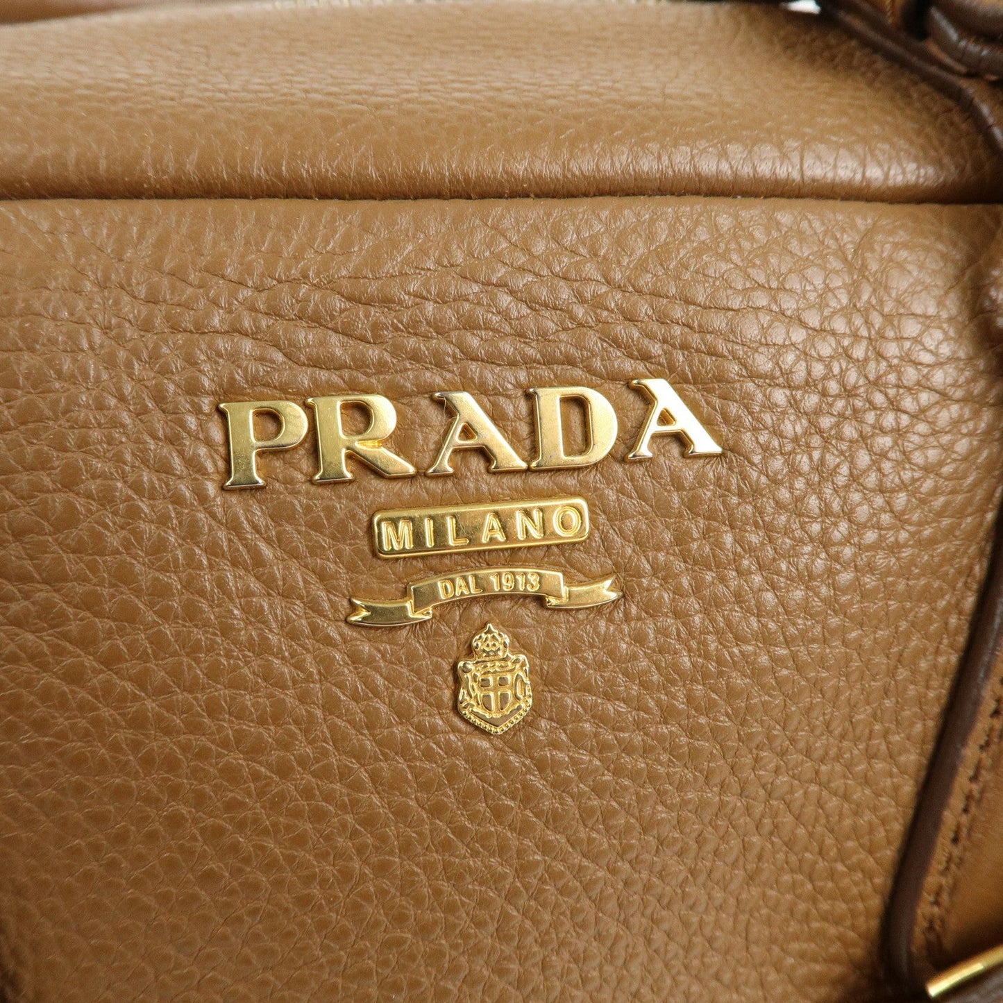 PRADA Leather 2Way Bag Hand Bag Shoulder Bag Brown 1BB091  d