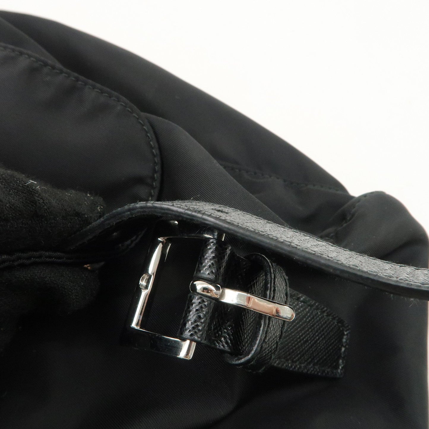 PRADA Re-Nylon Triangle Logo Nylon Leather Back Pack NERO 1BZ811  d